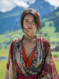 静美绿野，时尚佳人。