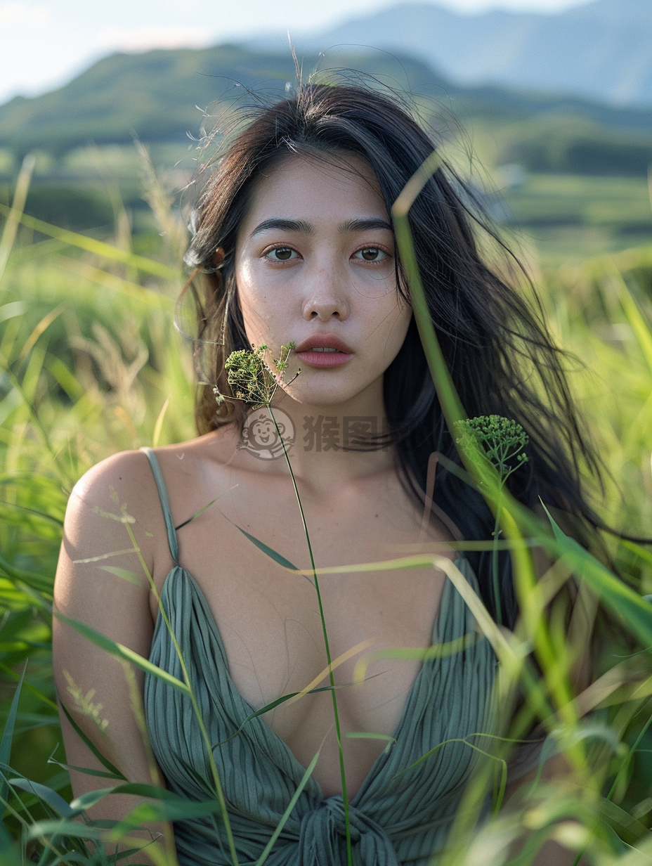 自然之美：亚洲女模特的户外写真美照