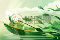 绿波龙舟竞渡时，粽子香飘乐满池。