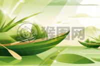 绿波龙舟竞渡时，粽子香飘端午节。