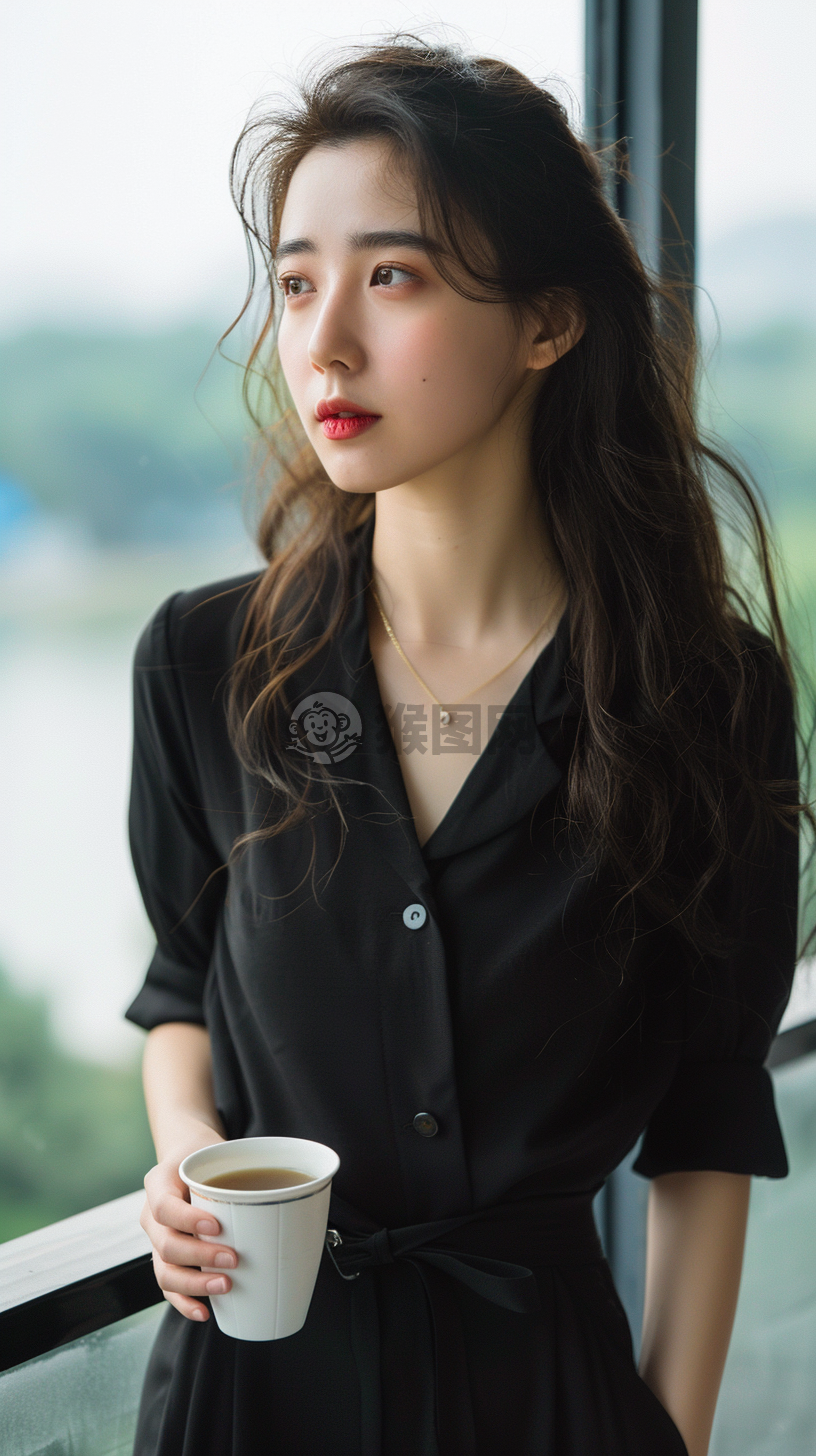 窗外夏日景色美