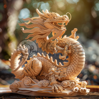 春节木雕龙，寓意吉祥来