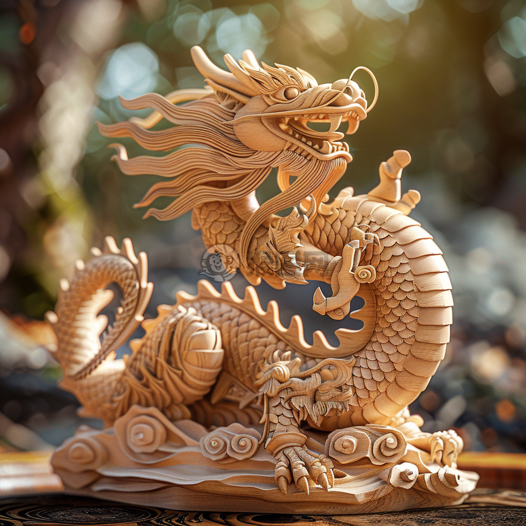 春节木雕龙，寓意吉祥来