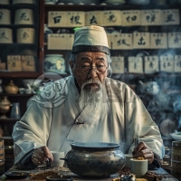 《中药熬制医生细品传统汤药》