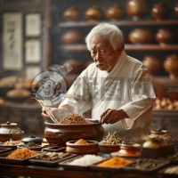 《中药熬制医生细品传统汤药》
