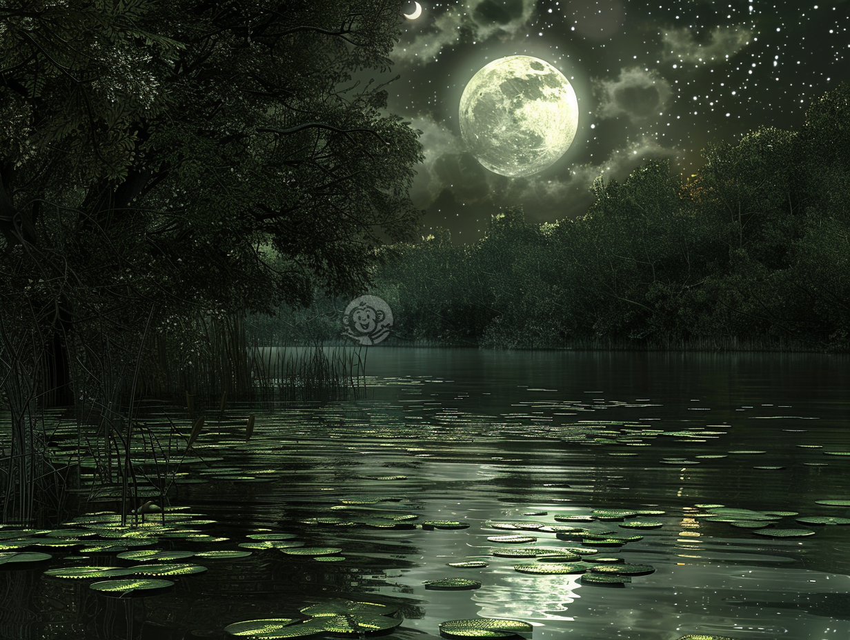 秋分月夜湖上月