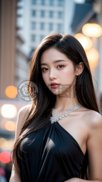 夜幕下完美身材女孩的奢华时尚秀照。