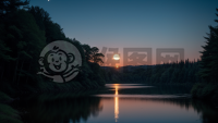 月光湖畔夜色美，星辉闪烁映林深。