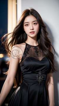 夜幕下完美身材女孩拍摄的奢侈时尚秀写真照