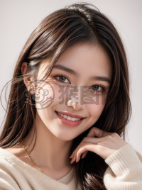 精致肖像壁纸：微笑少女冬日织梦记