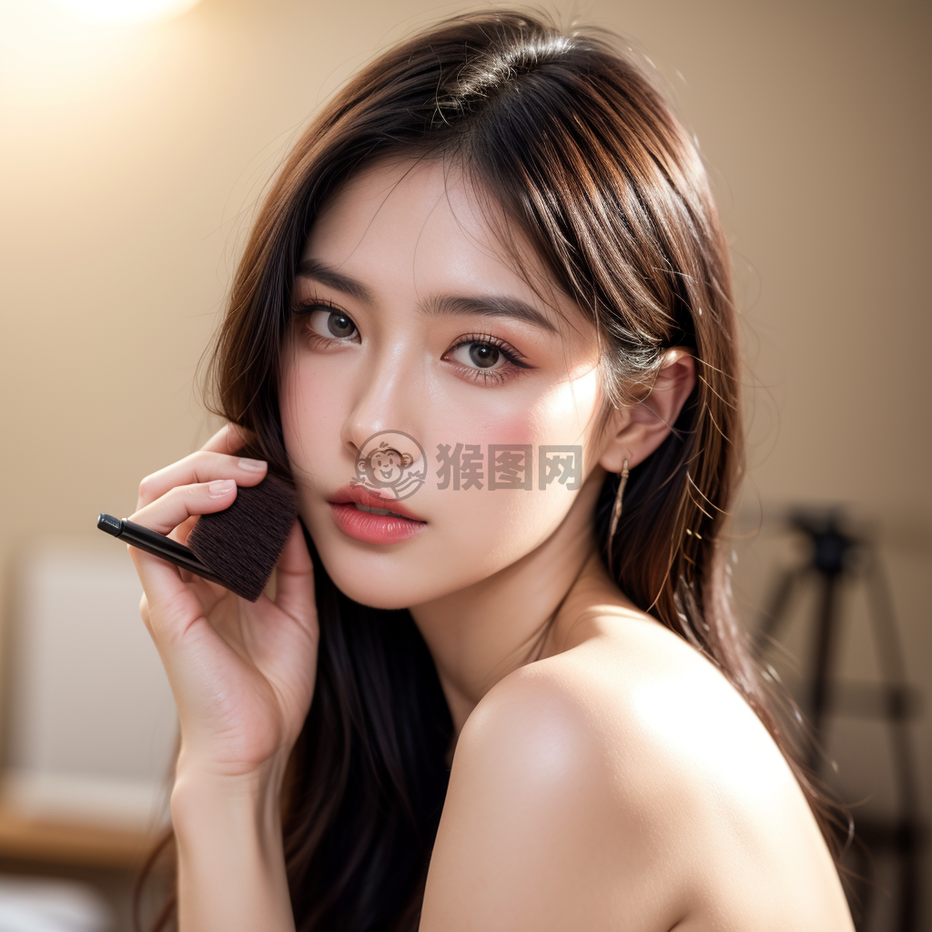 美女精致妆容自拍写真