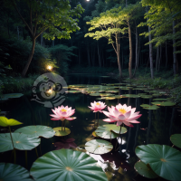 宁静荷塘夜色美