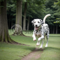 公园里的奔跑达克斯牧羊犬照片