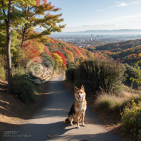 秋山行犬之秋叶风情