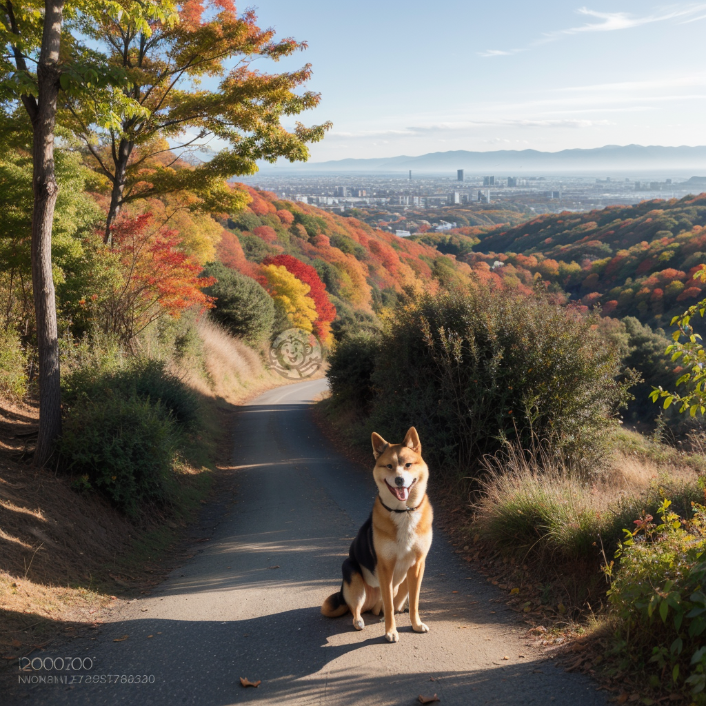 秋山行犬之秋叶风情