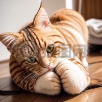 姜黄色猫自拍姿态如画