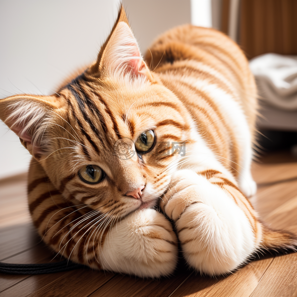 姜黄色猫自拍姿态如画