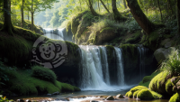 绿水青山：水瀑与森林之交相辉映