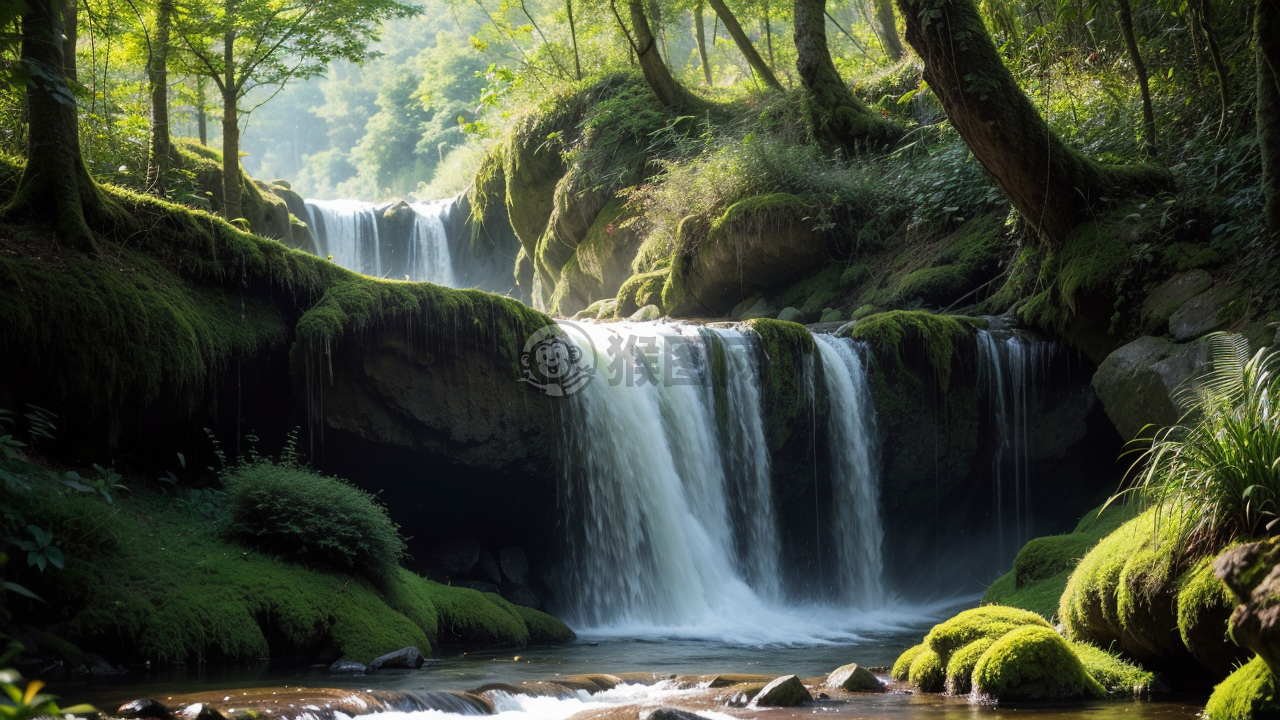 绿水青山：水瀑与森林之交相辉映
