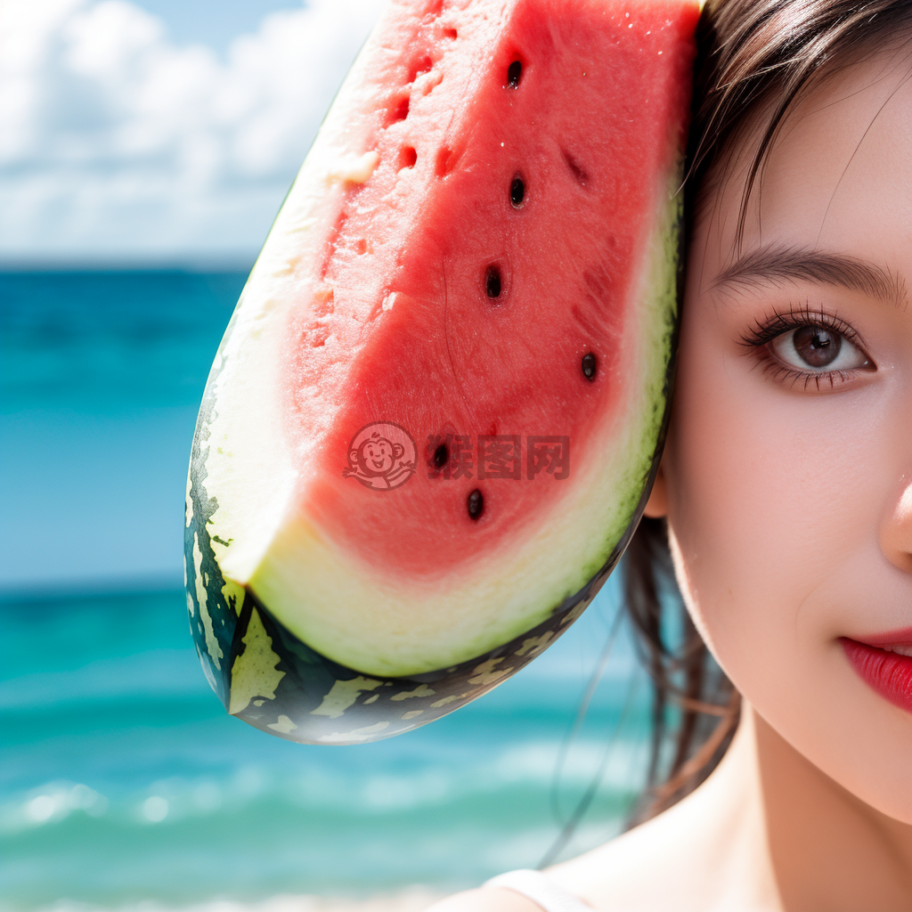 沙滩儿童享夏日西瓜甜--日照金秋摄影展