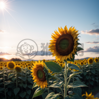 夏日晴空下的向日葵盛景