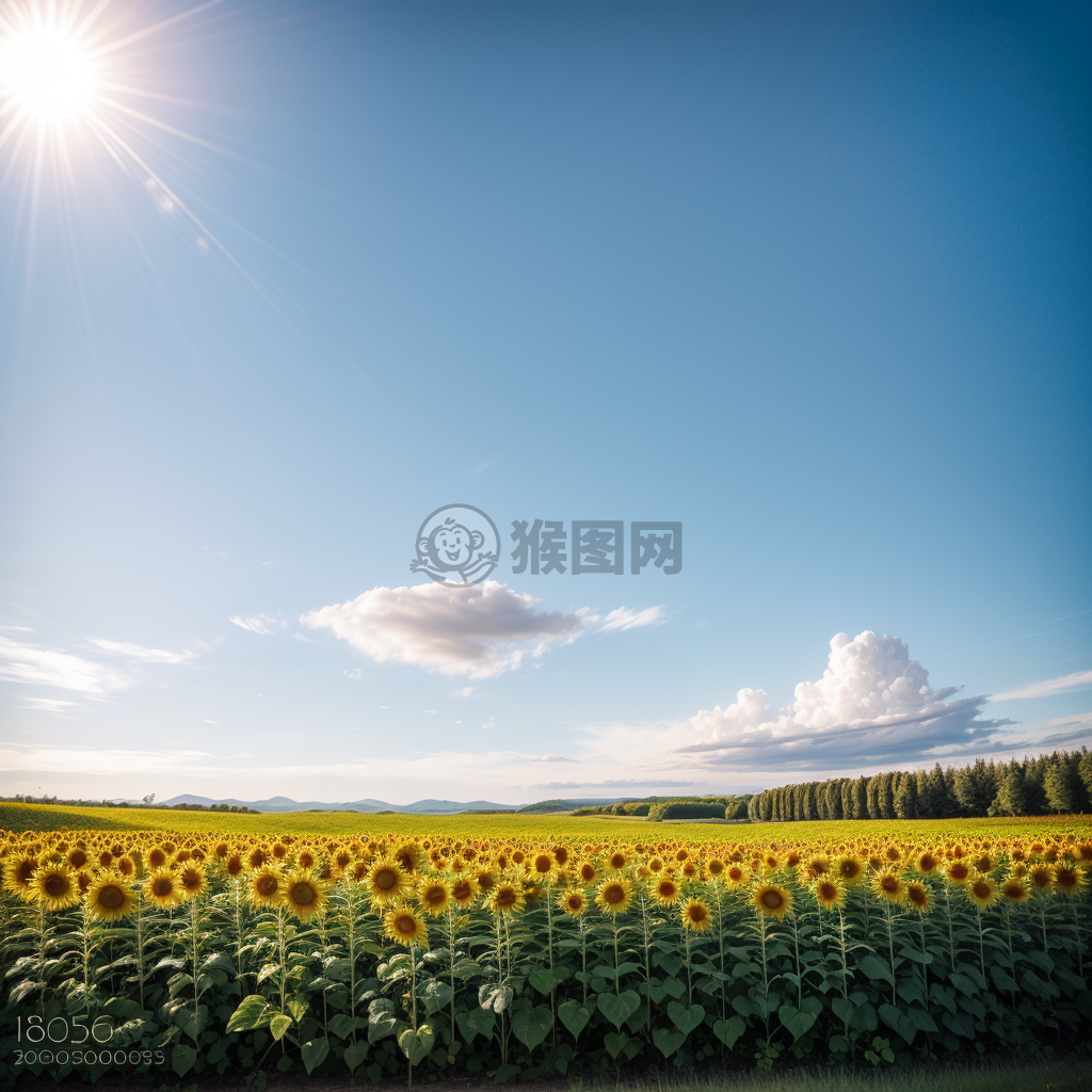 夏日阳光下的向日葵盛景