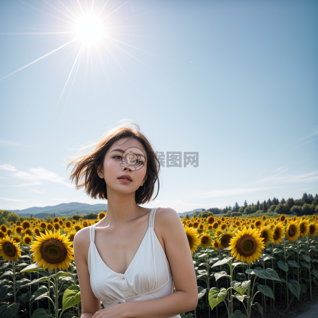 夏日阳光下的向日葵盛景