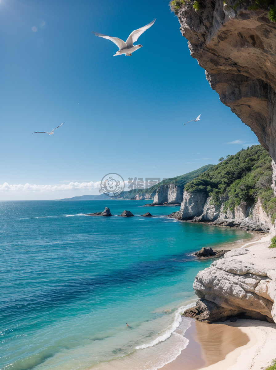 碧海峭壁，蓝天鸥翔，八KRAW细节再现海滨风情