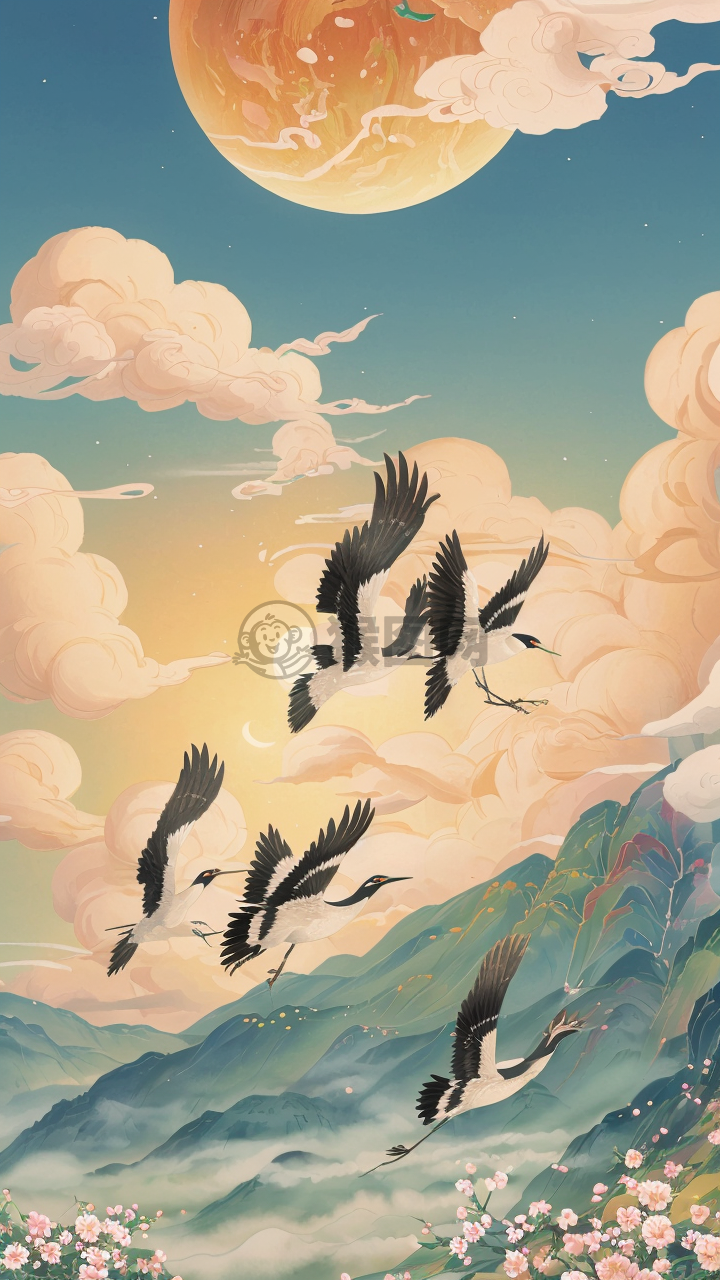 空中舞动的鹊舞者