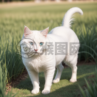 《白猫踏草写真》