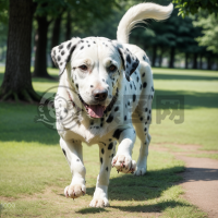 公园里的奔跑犬影