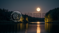 月夜湖畔：森林星光下宁静之夜