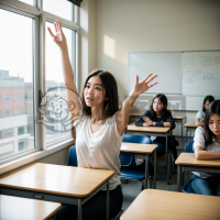 “新生入学第一天教室中的课堂一角”