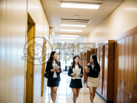 《校园走廊里的青春气息》