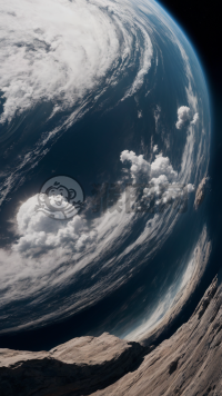 《空间站全景 云海深处窥地球》