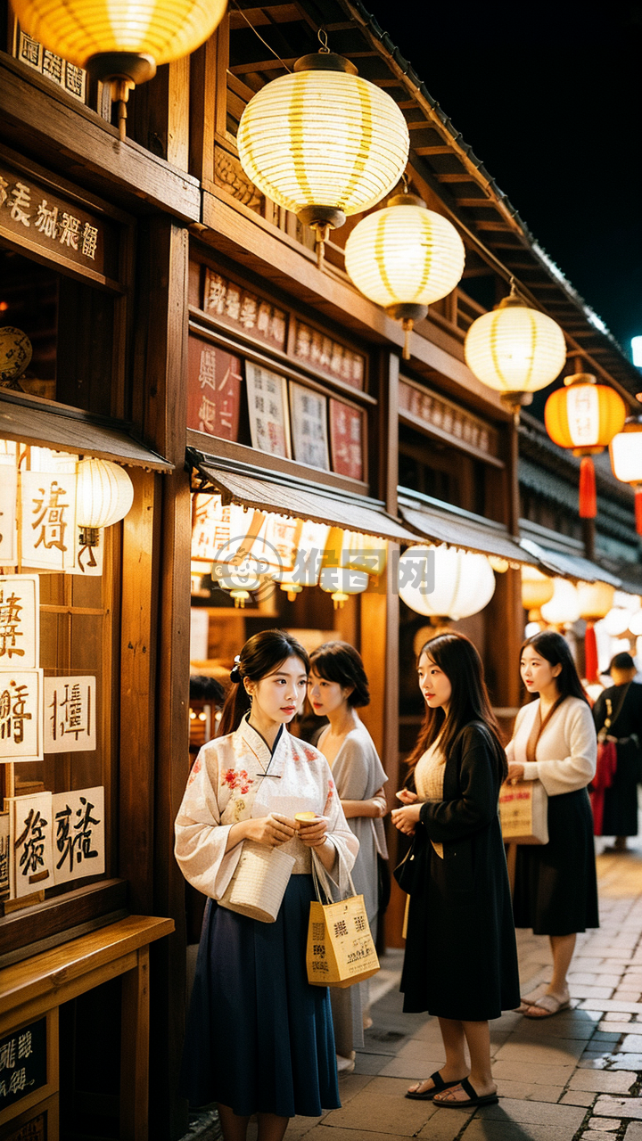 古街繁华夜市照