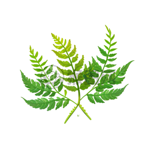 清新绿叶白底插画