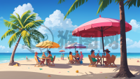 夏日海滩欢乐时光