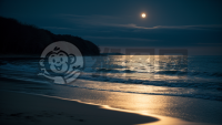 月光下的宁静海面