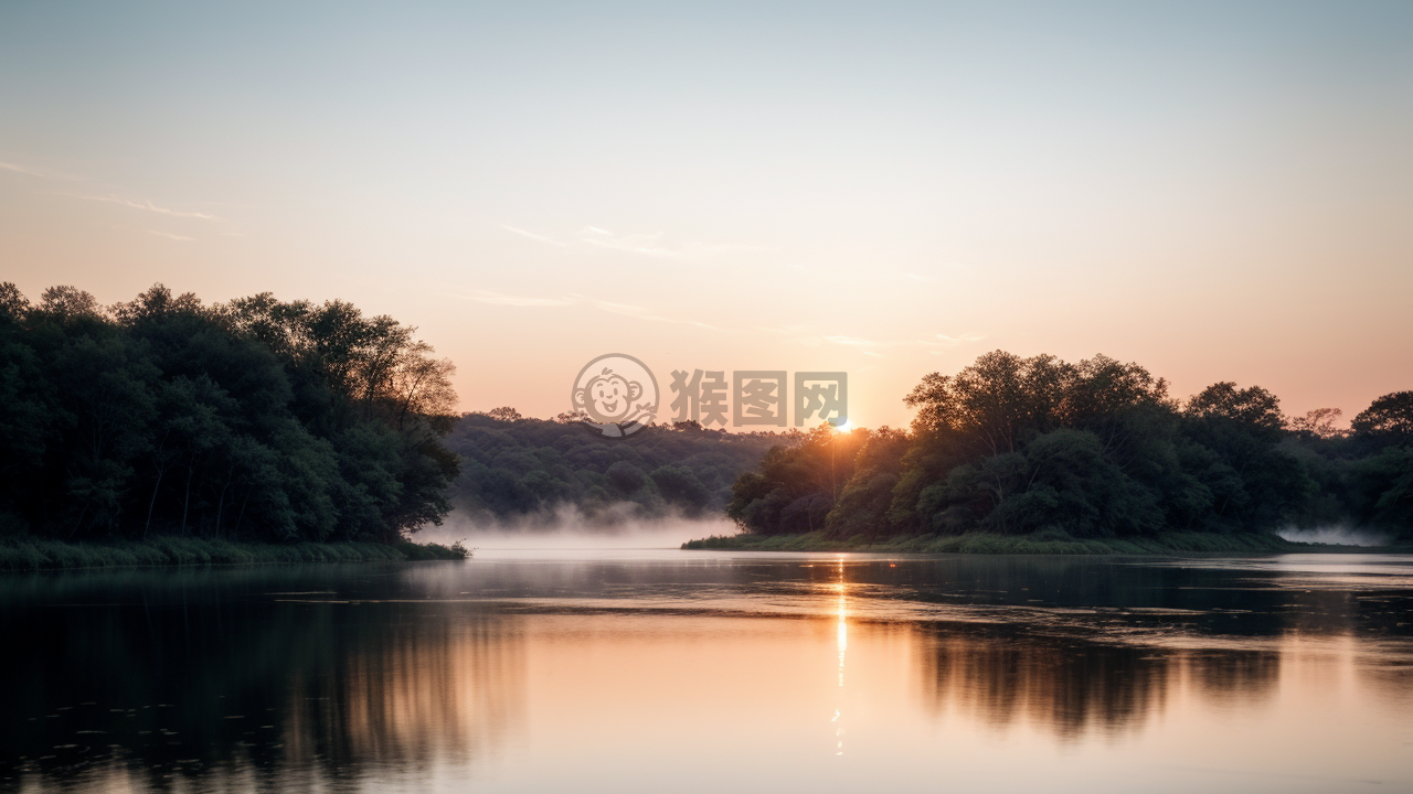 清晨湖畔优雅天鹅翩翩起舞