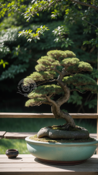 静谧禅意庭中园景树景美人宜画之魅  /  小巧盆景榕疏树浓影诉说平和宁境之美  /  超清、纪实感浓郁影像欣赏等视觉美感流露而出