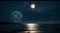 月光下宁静海面的美丽摄影作品