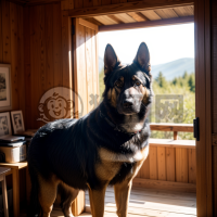《守望者：森林小屋的巨型德国牧羊犬》