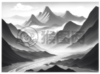 云山雾绕之山水画清景
