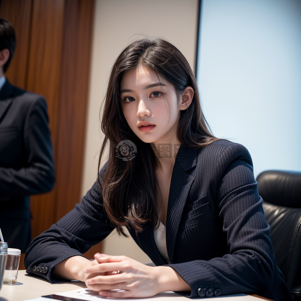 专业商务人士在高科技会议室的精彩商务会议照