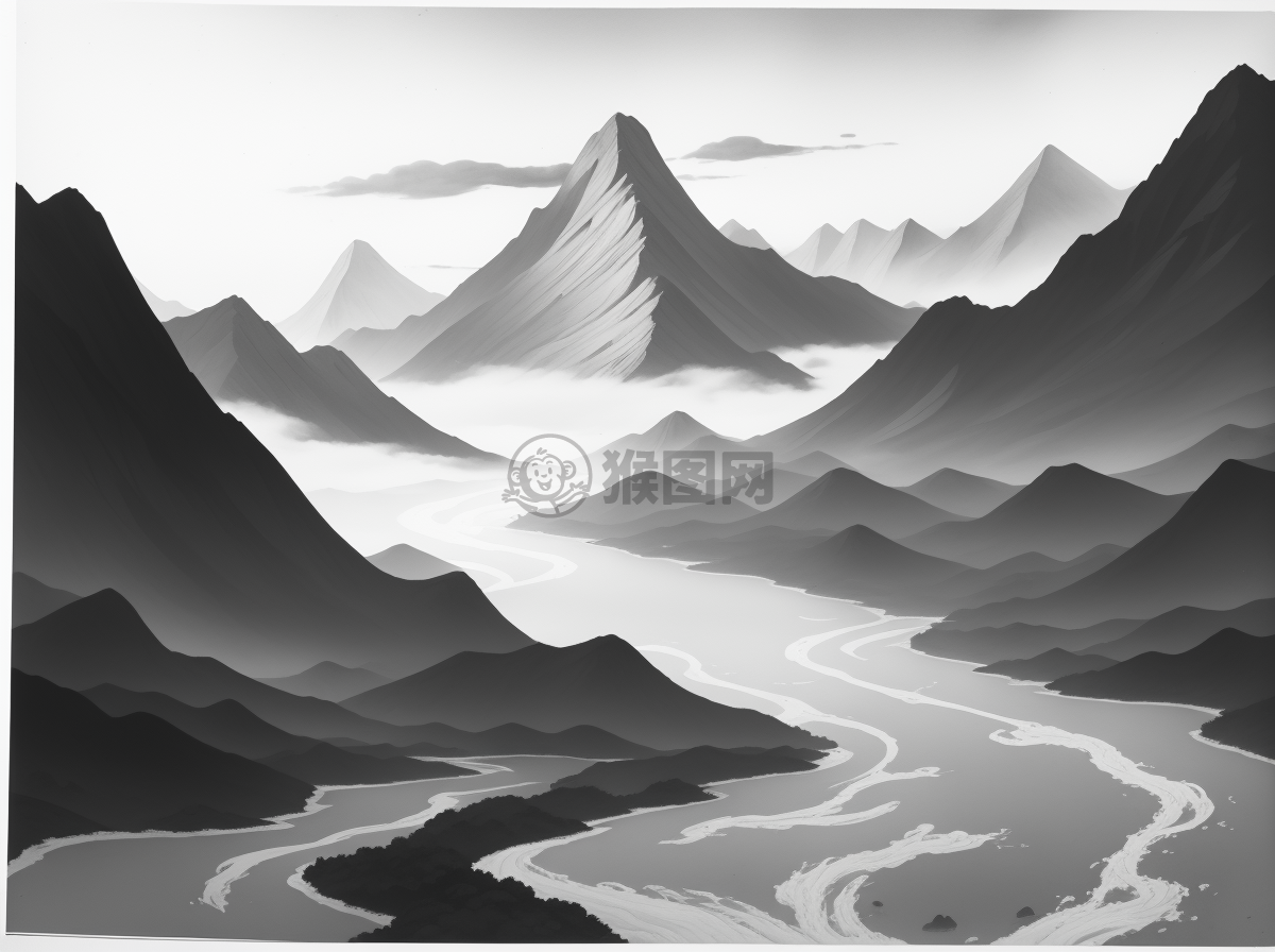 山水雾绕图