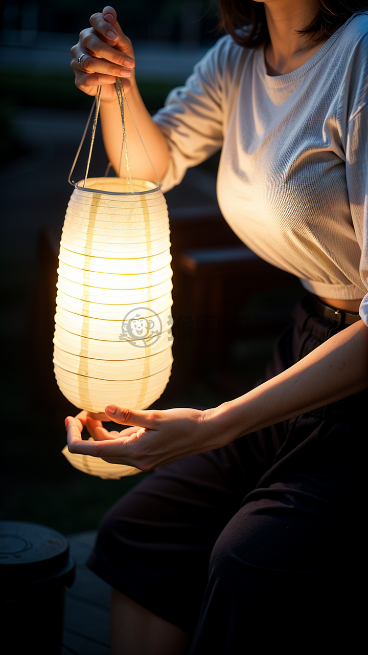 月下纸灯笼之夜的美景