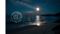 月光下的宁静海面