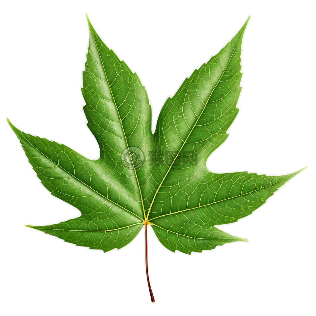 清新白底树叶艺术插图