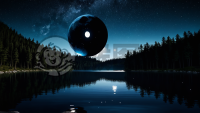 月夜湖畔：森林星光静谧之美